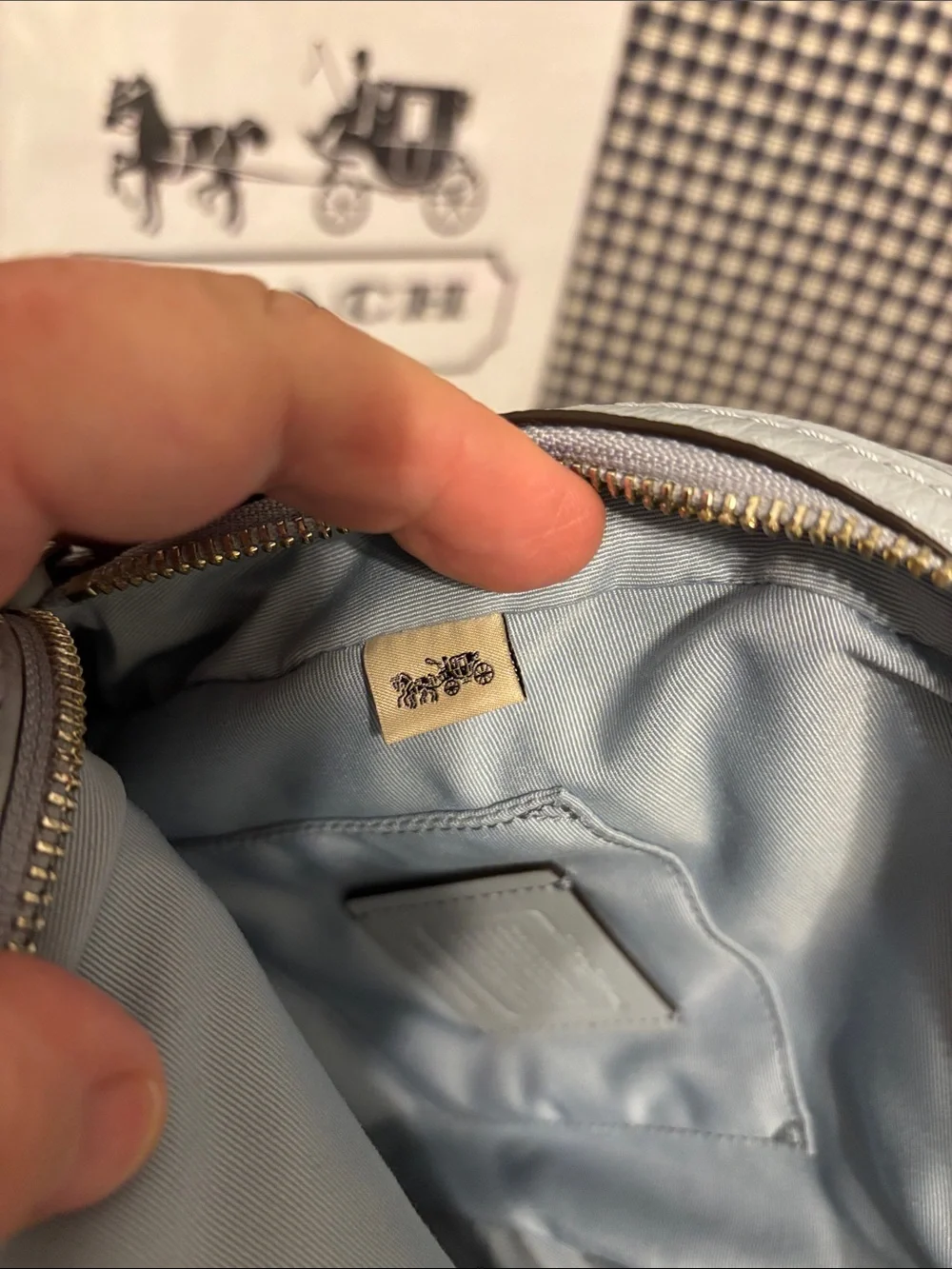 Coach Andi Sky Blue Pebbled Leather Mini Backpack
